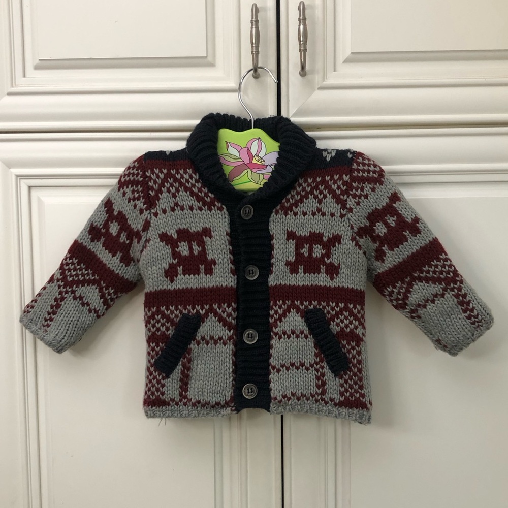 Zara baby lined skull sweater jacket